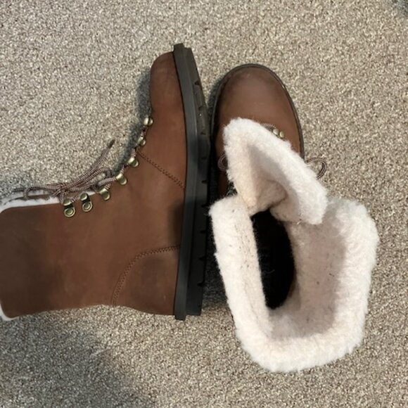 Born Brown Lace Up Fur Lined Boots with Durable Design - Picture 2 of 5